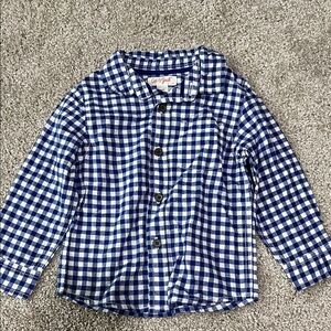 Cat & Jack Kids Navy Plaid Button-Up Shirt